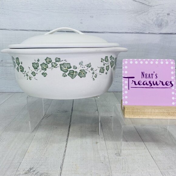 Corelle Coordinates CALLAWAY Green Ivy Stoneware 2.5 Qt Covered Casserole Dish - Picture 1 of 16